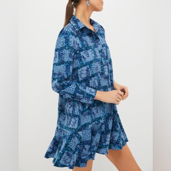 TUCKERNUCK Trellis Vine Crepe Callahan Shirt Dress With Pockets Size XS - Picture 3 of 14